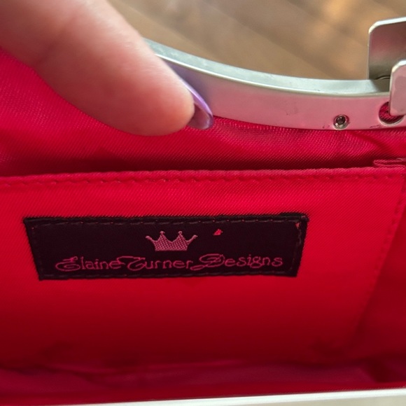 Elaine Turner Designs Hot Pink Croc-Embossed Frame Clutch - Picture 6 of 7